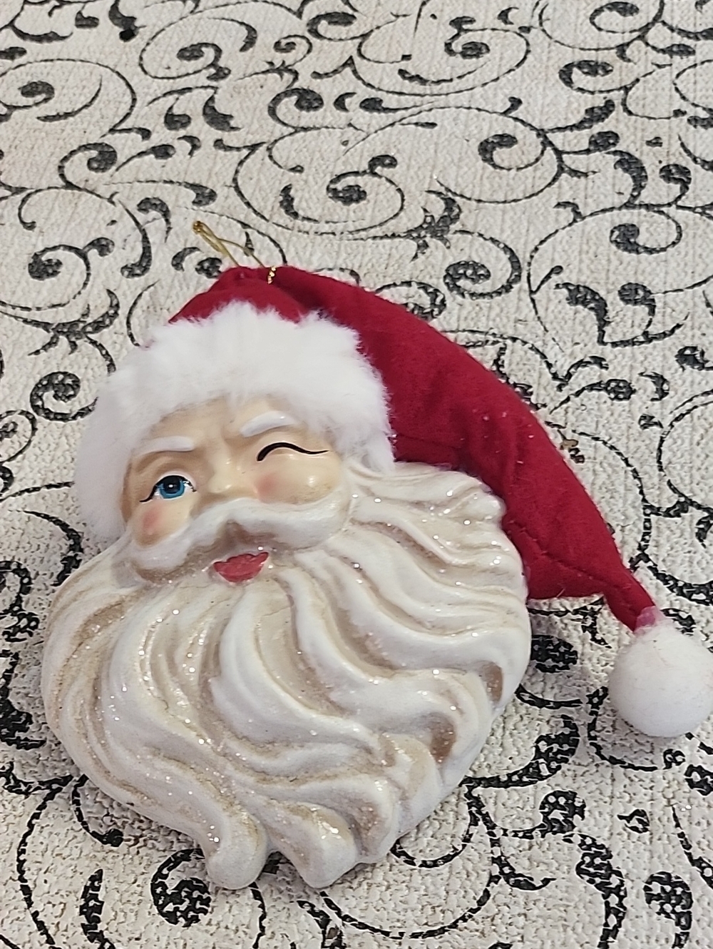 Iconic Winking Santa Ornament